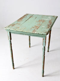 antique painted wood side table