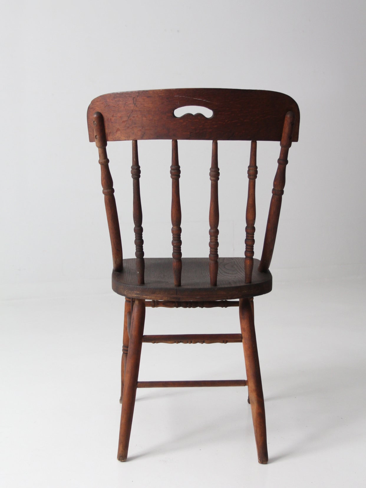 antique wood pub style dining chair