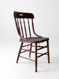 antique wood pub style dining chair