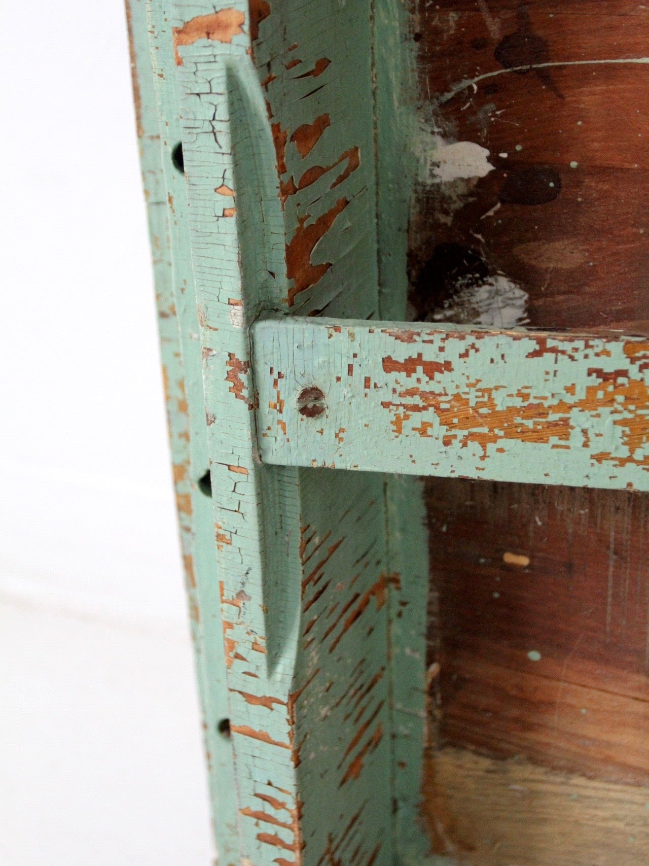 antique painted wood side table