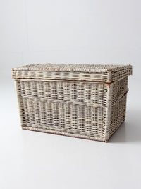 vintage white wicker storage basket