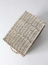 vintage white wicker storage basket