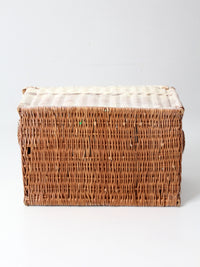 vintage white wicker storage basket