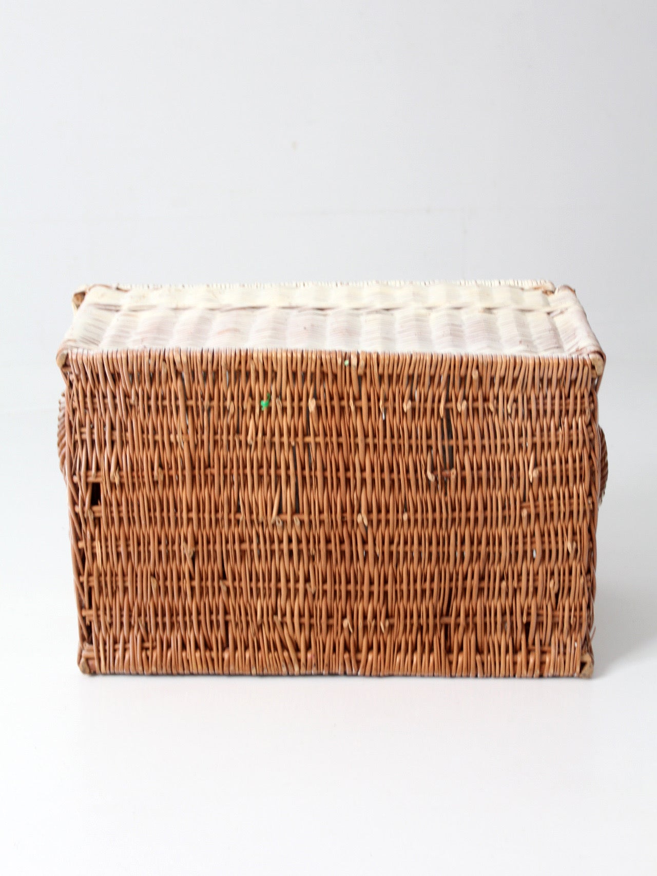 vintage white wicker storage basket