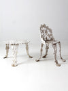 vintage painted cast iron garden chair and table set