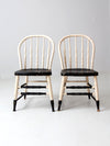 antique painted Windsor chairs pair