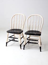 antique painted Windsor chairs pair