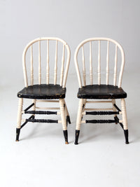 antique painted Windsor chairs pair