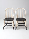 antique painted Windsor chairs pair