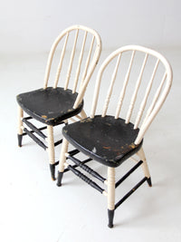 antique painted Windsor chairs pair