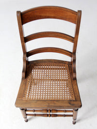 antique ladder back cane seat dining chair