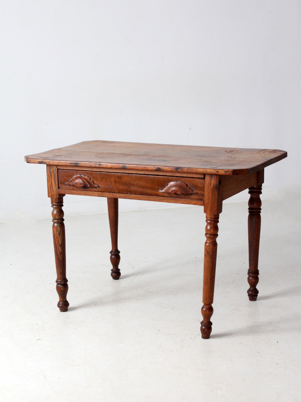 antique primitive table with drawer