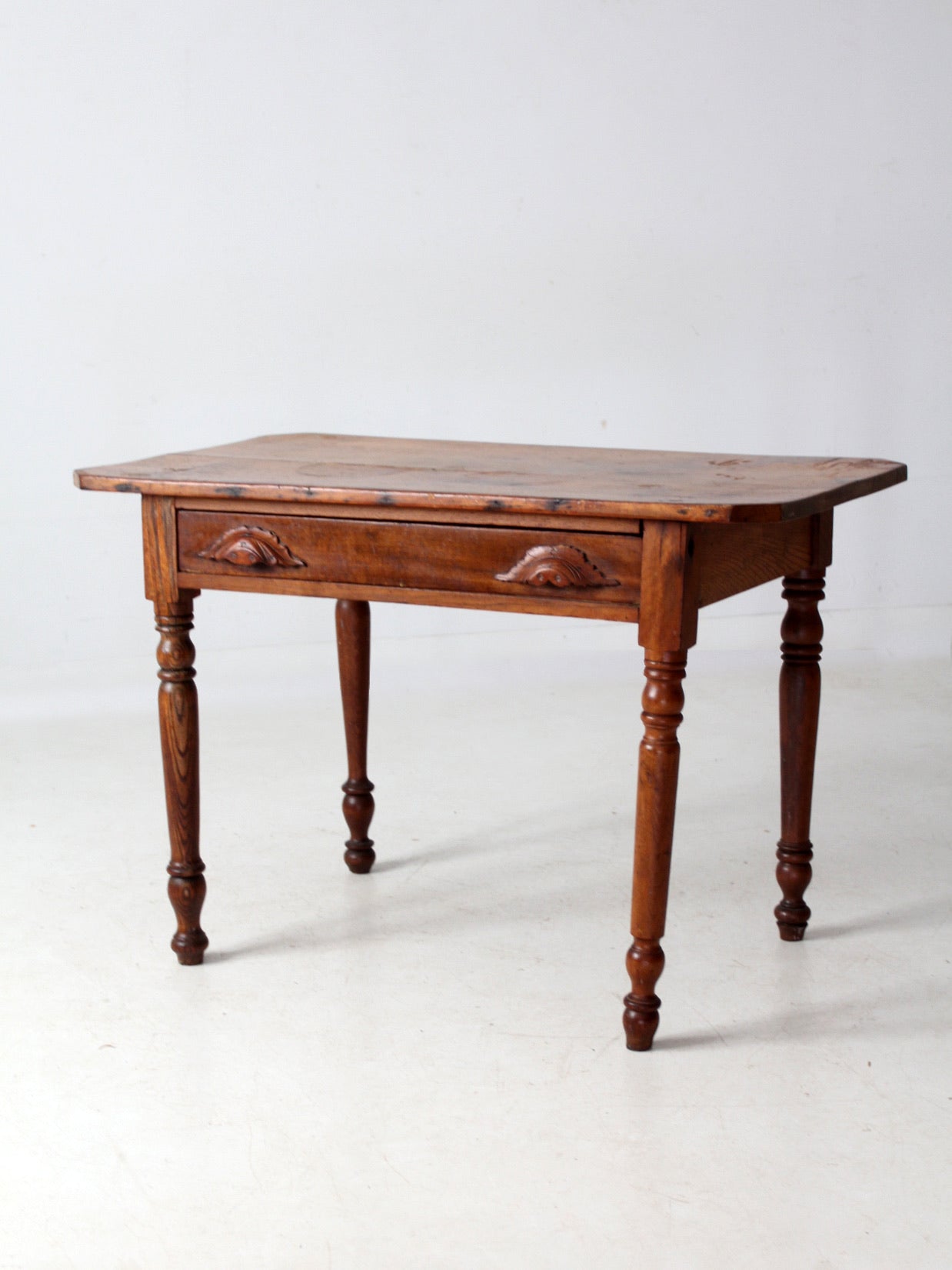 antique primitive table with drawer