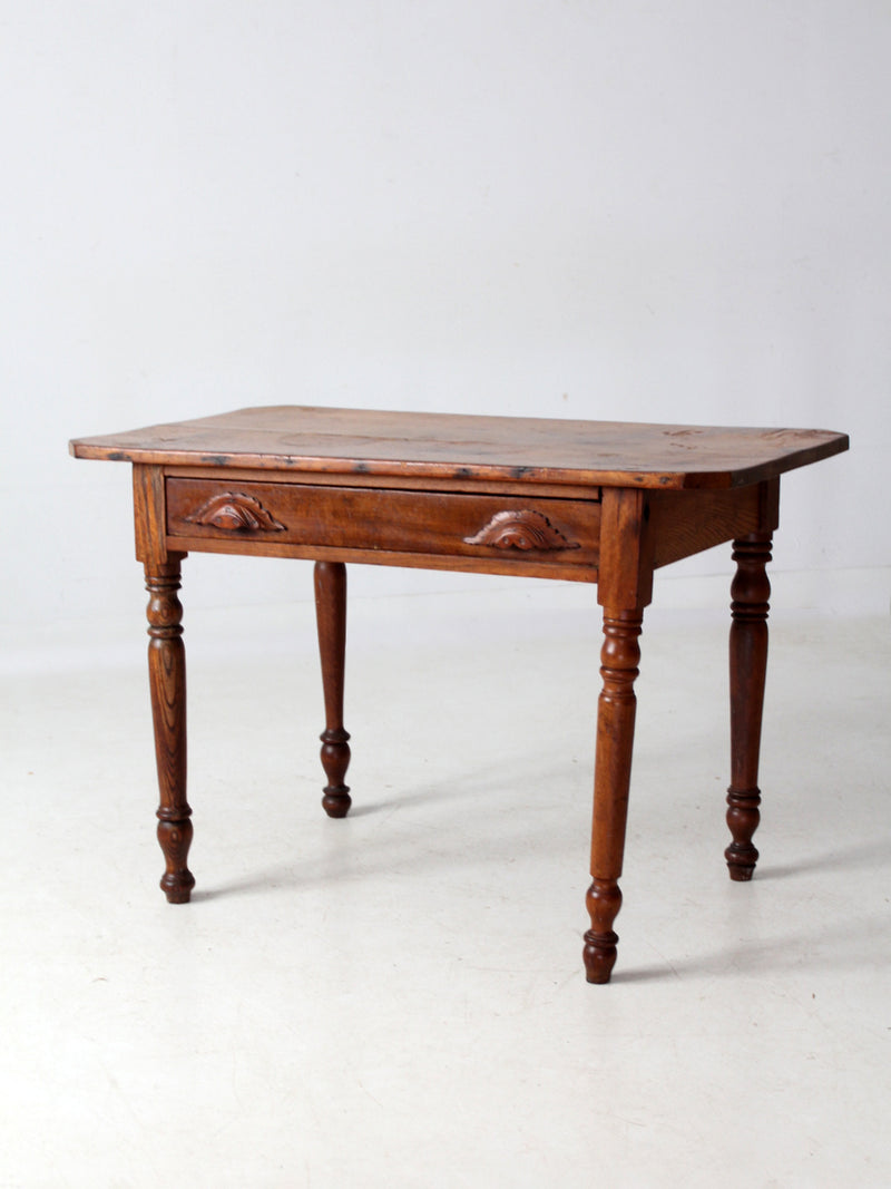 antique primitive table with drawer