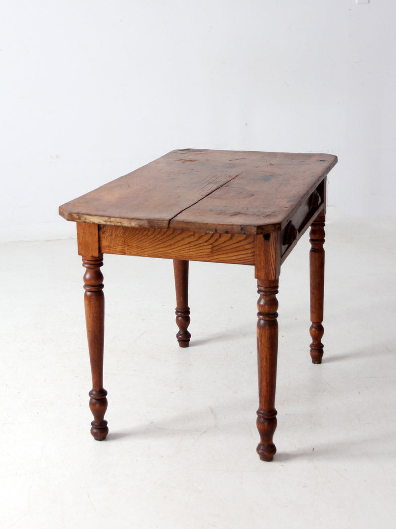 antique primitive table with drawer