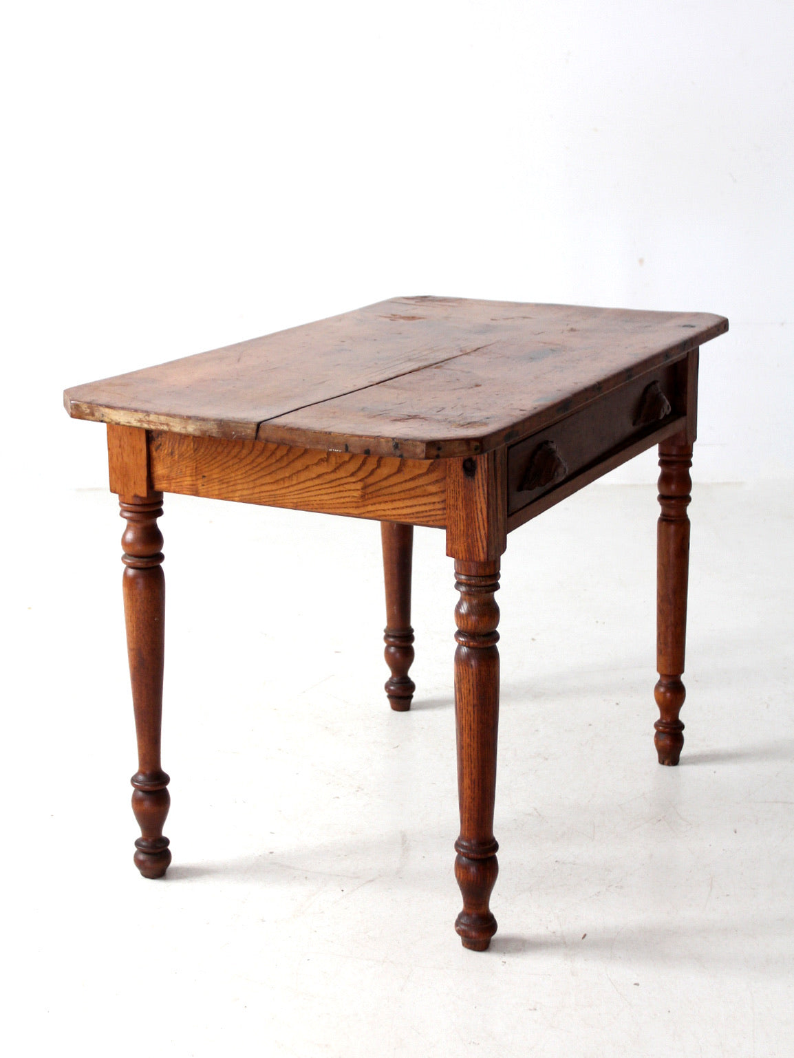 antique primitive table with drawer