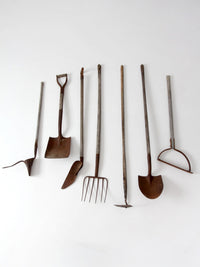 antique primitive garden tools collection
