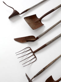 antique primitive garden tools collection