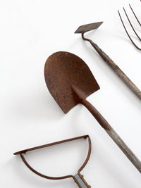 antique primitive garden tools collection