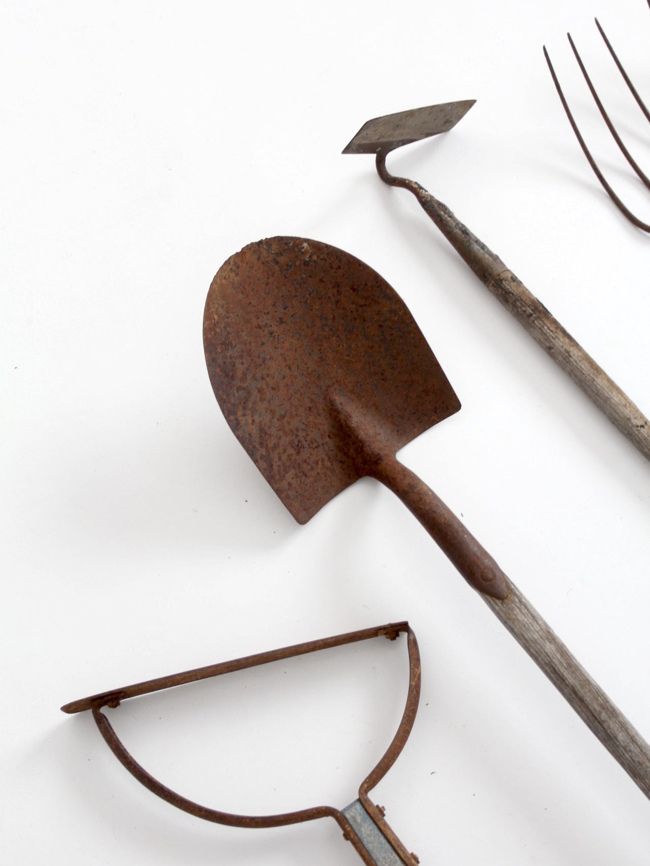 antique primitive garden tools collection