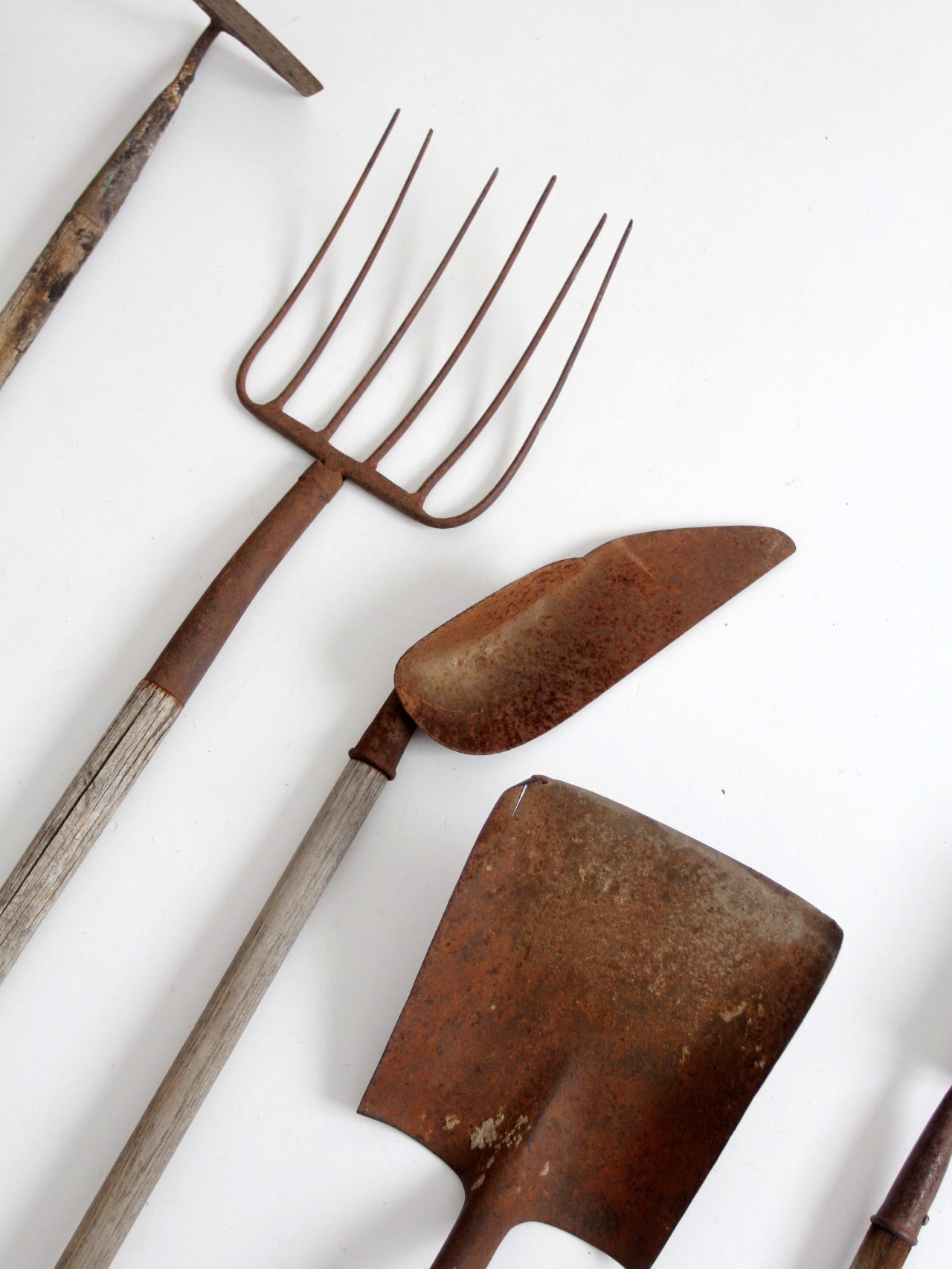antique primitive garden tools collection