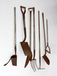 antique primitive garden tools collection