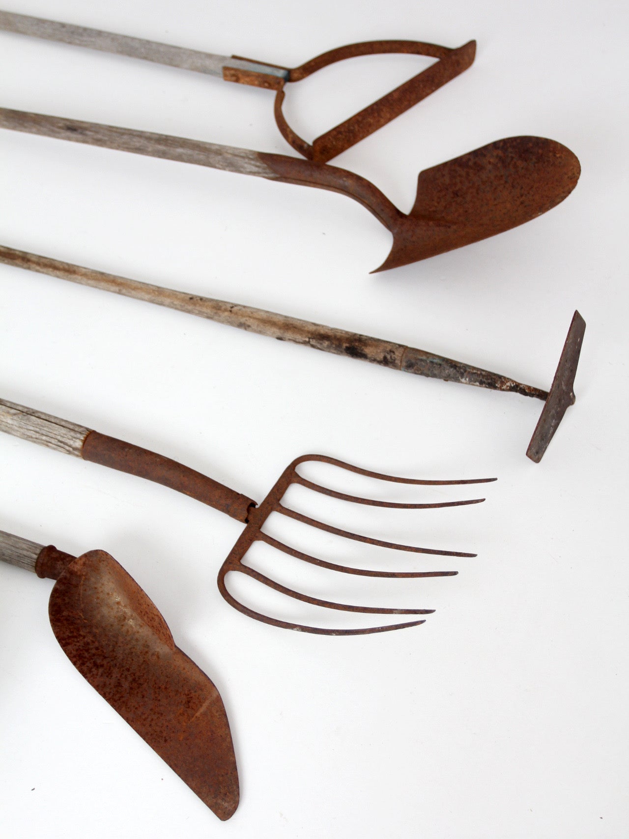 antique primitive garden tools collection