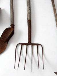 antique primitive garden tools collection