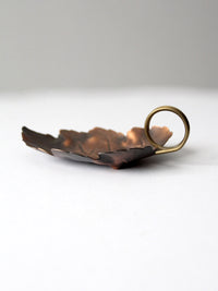 vintage Coppercraft Guild copper leaf dish