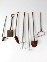 antique primitive garden tools collection