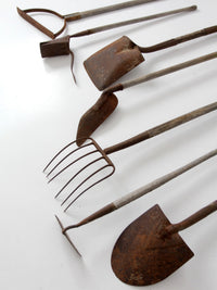 antique primitive garden tools collection