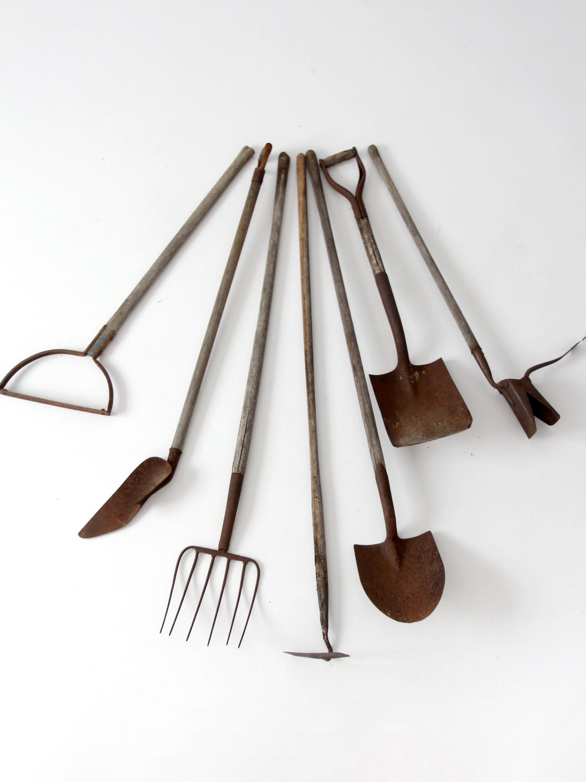 antique primitive garden tools collection