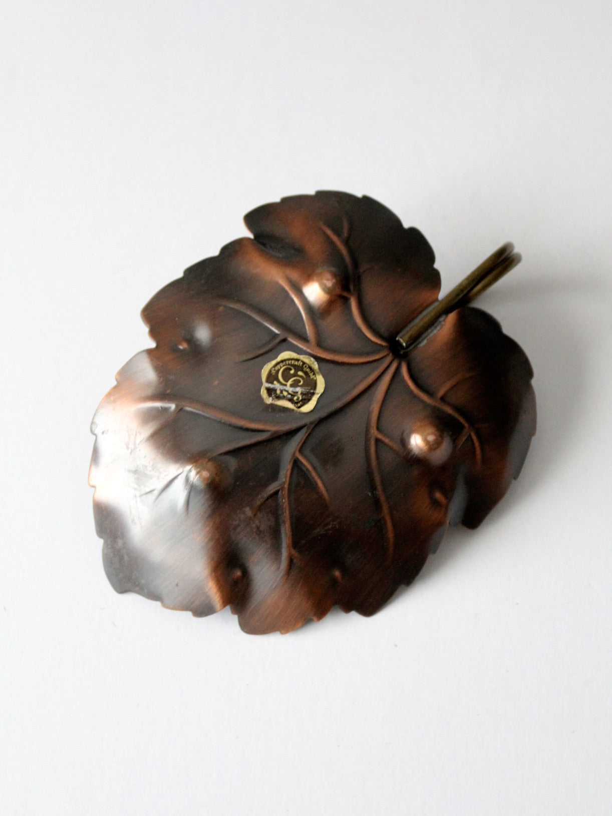 vintage Coppercraft Guild copper leaf dish