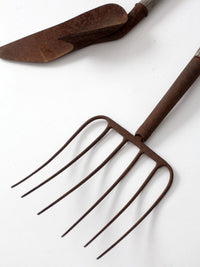 antique primitive garden tools collection