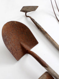 antique primitive garden tools collection