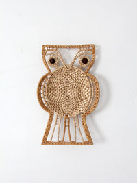 vintage woven owl wall hanging