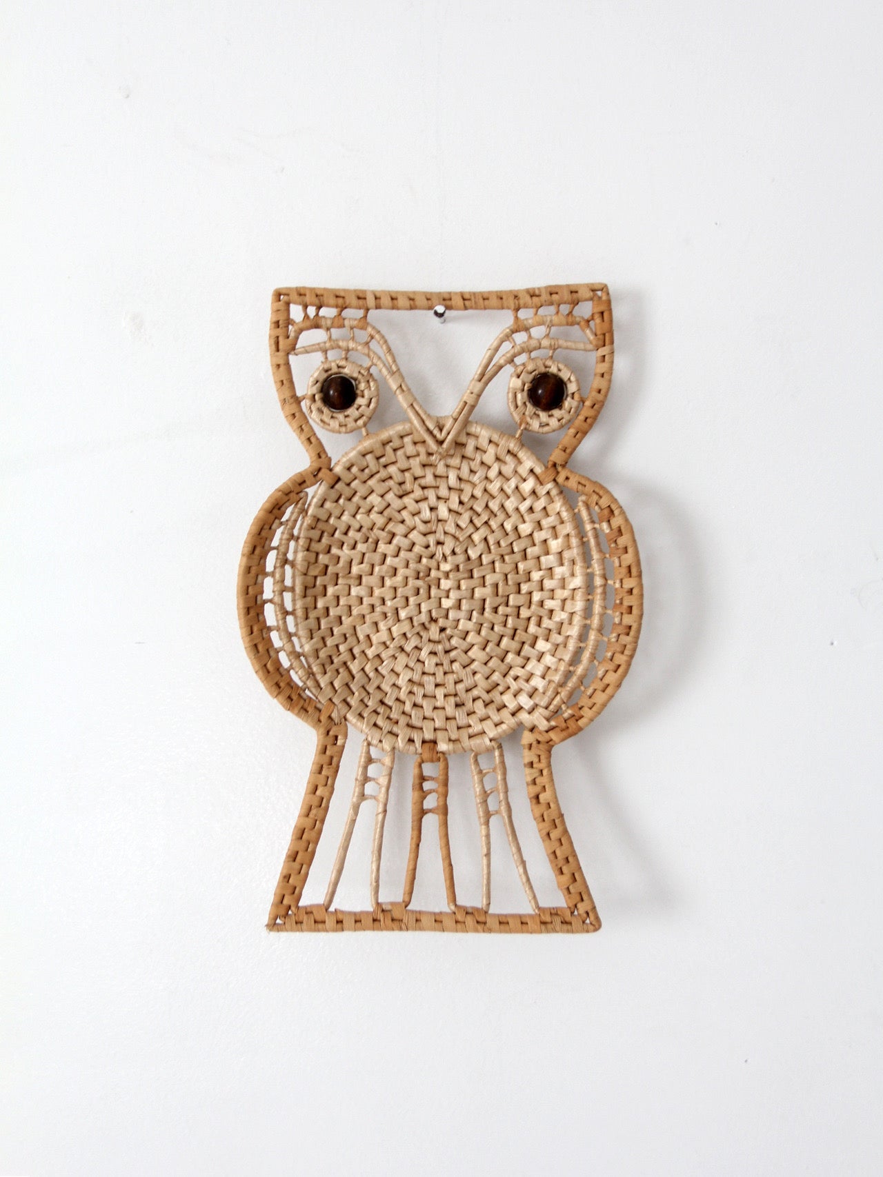 vintage woven owl wall hanging