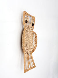 vintage woven owl wall hanging