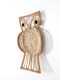 vintage woven owl wall hanging