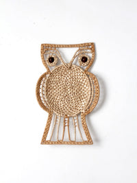 vintage woven owl wall hanging