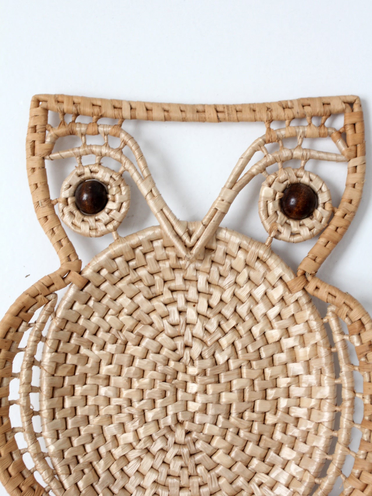 vintage woven owl wall hanging
