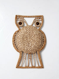 vintage woven owl wall hanging