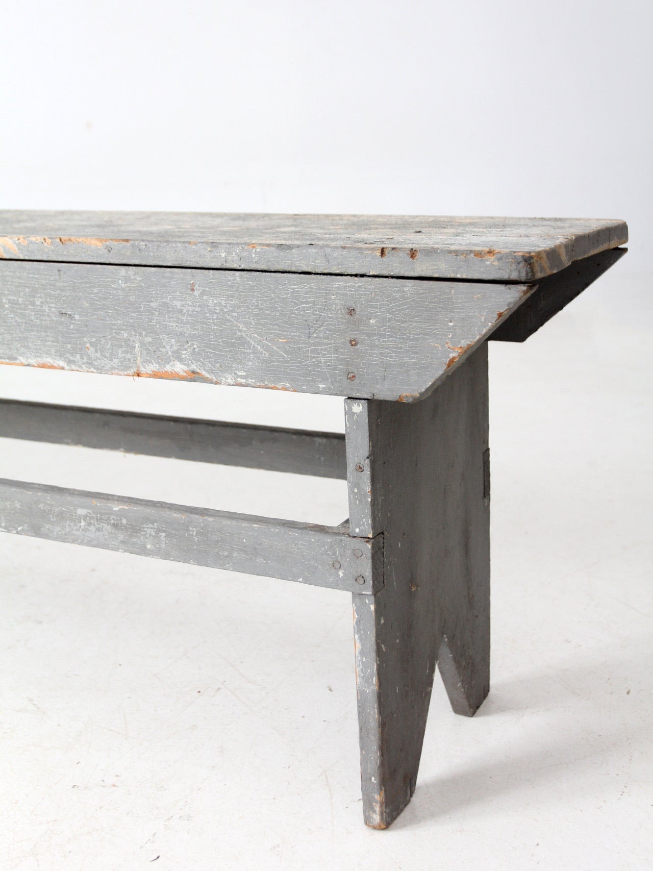 antique painted farmhouse bench
