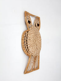 vintage woven owl wall hanging