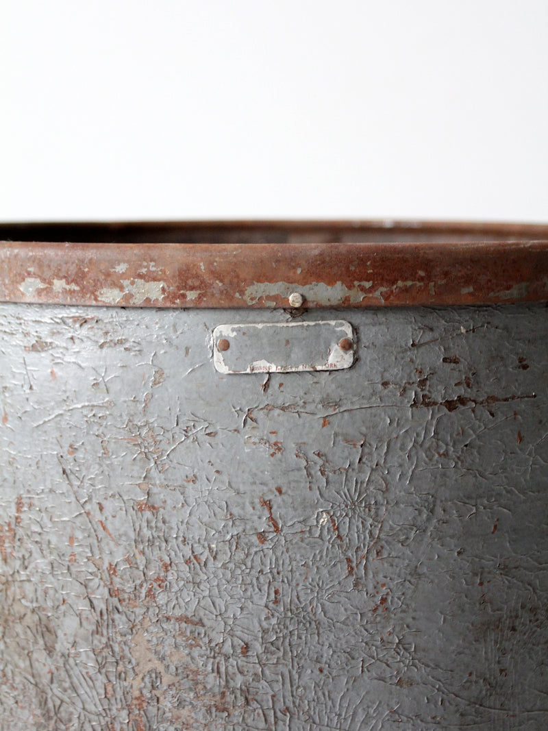 vintage industrial storage can on castors