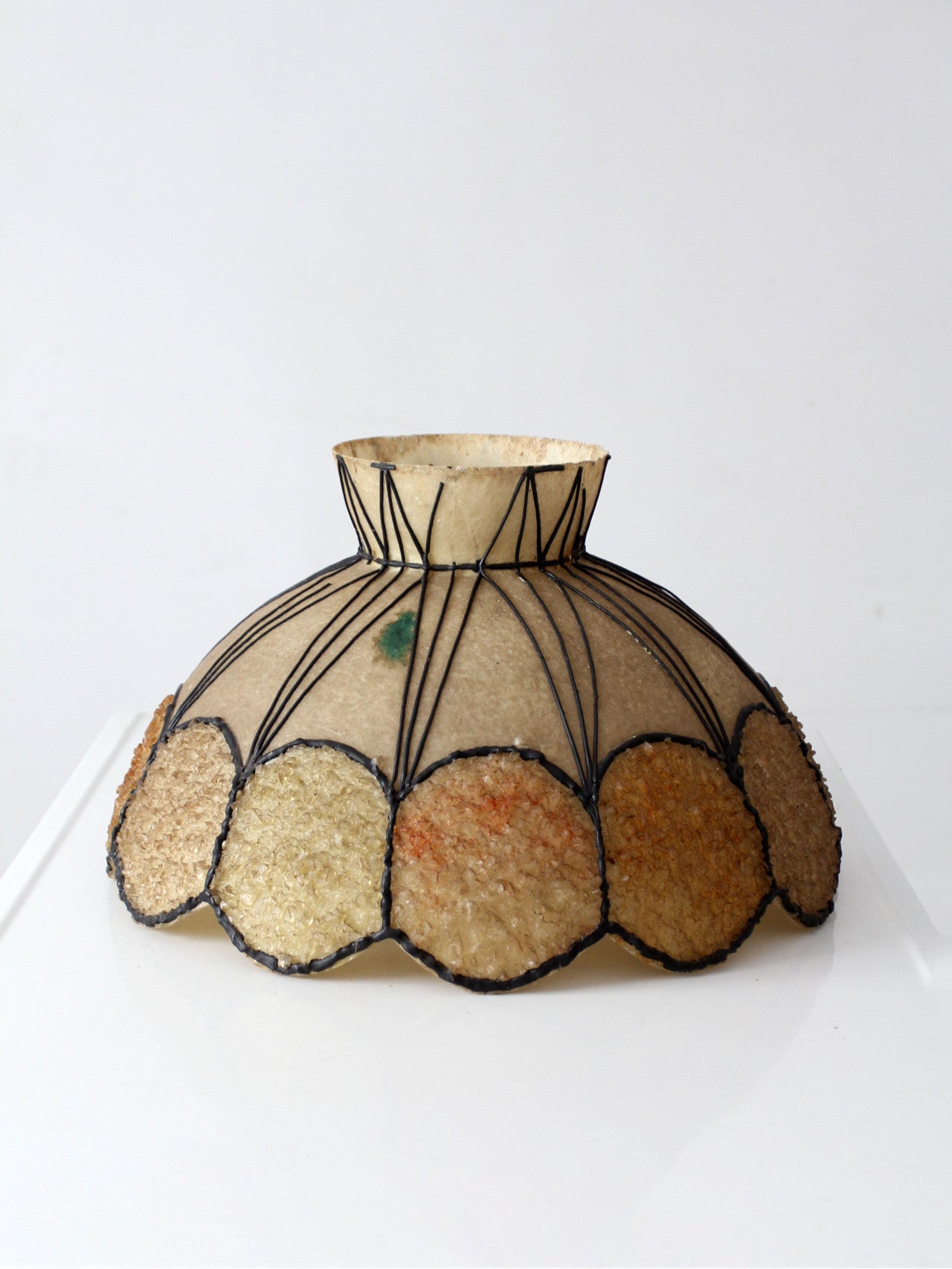 mid-century atomic fiberglass chandelier shade