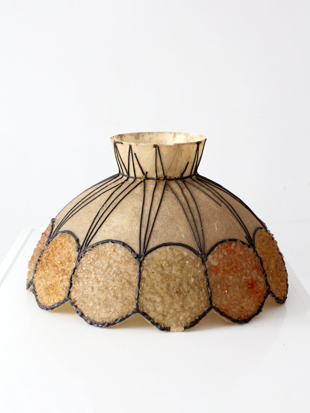 mid-century atomic fiberglass chandelier shade