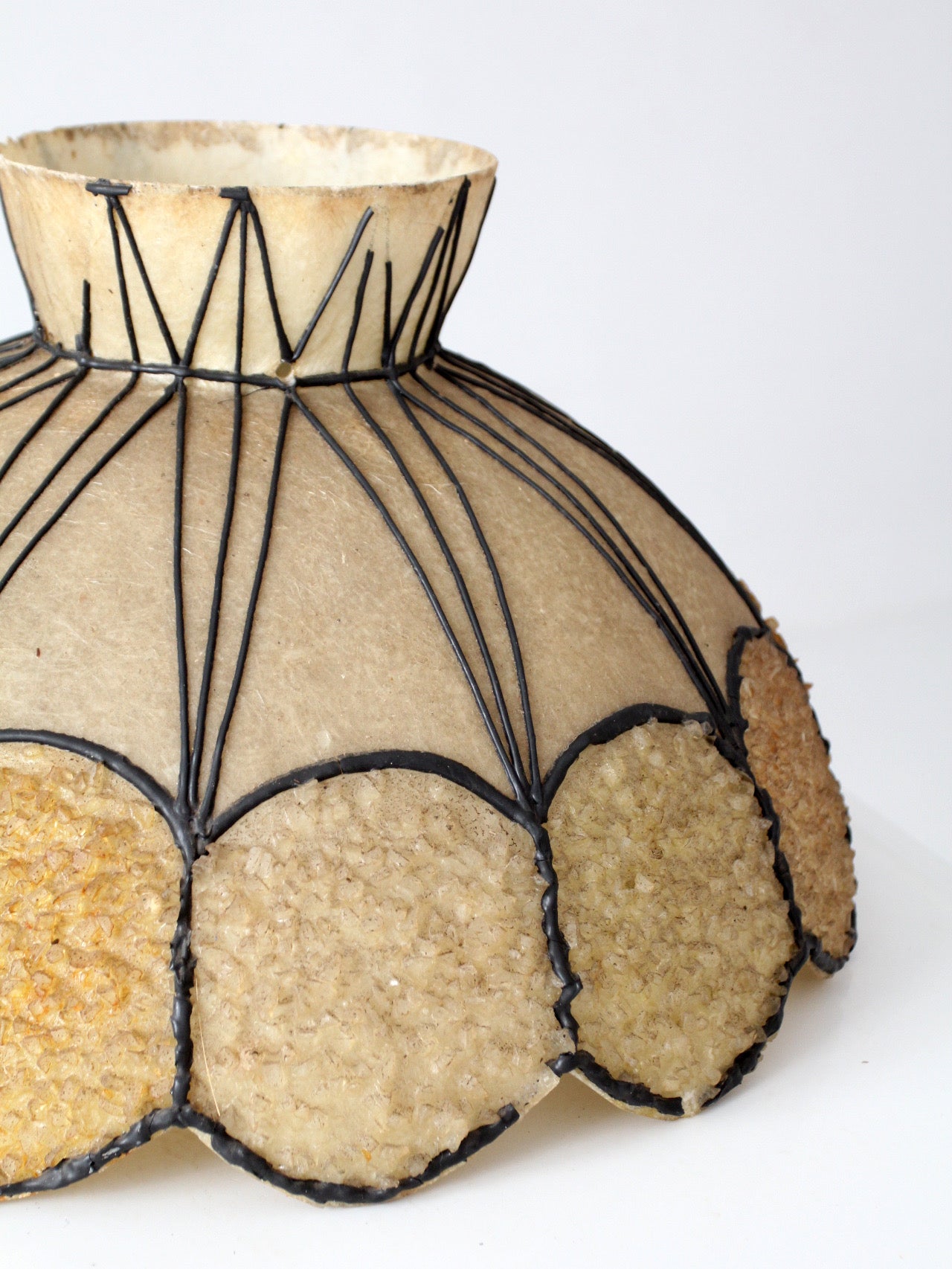 mid-century atomic fiberglass chandelier shade