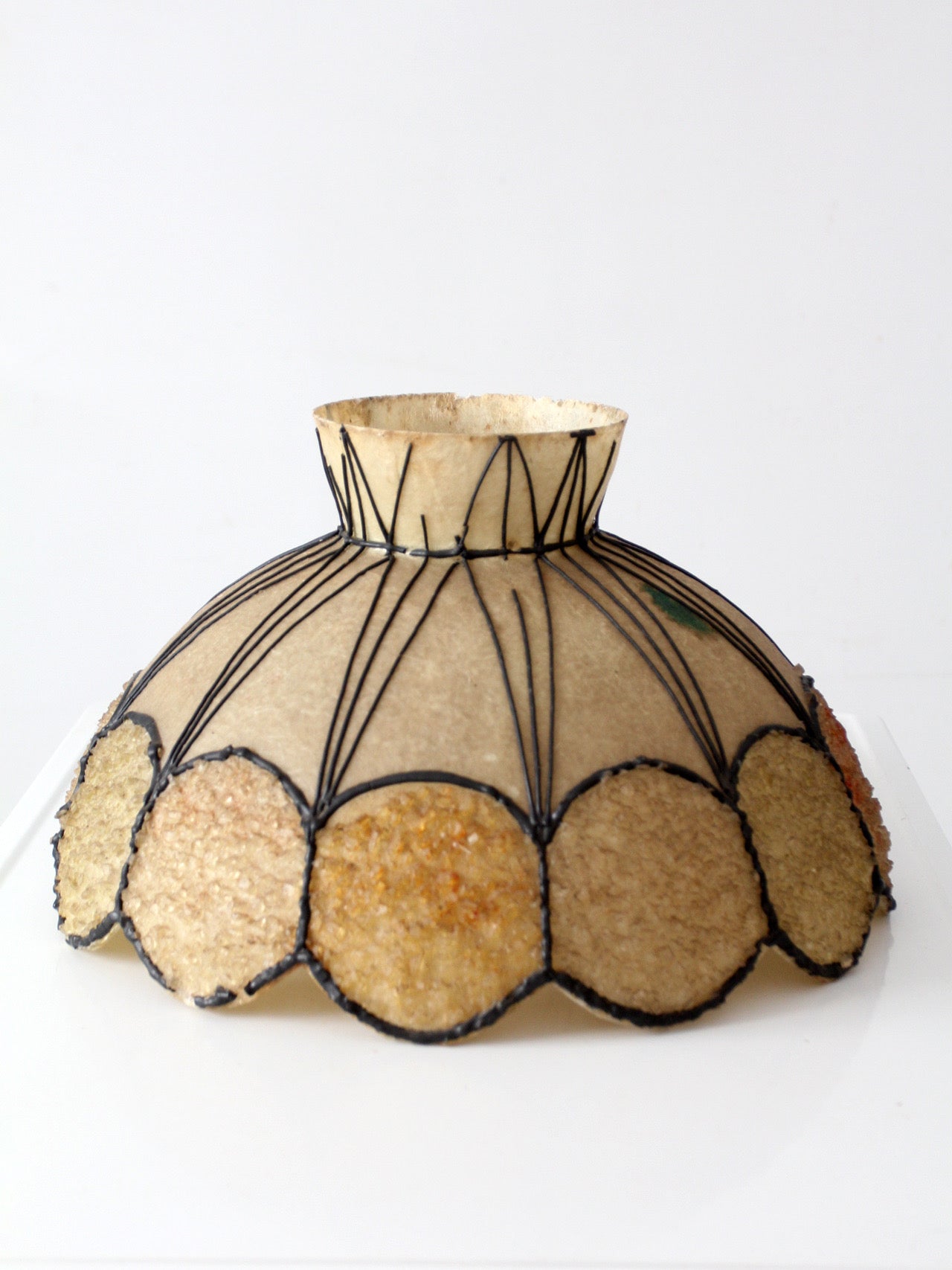 mid-century atomic fiberglass chandelier shade
