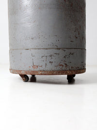 vintage industrial storage can on castors